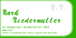 mark niedermuller business card